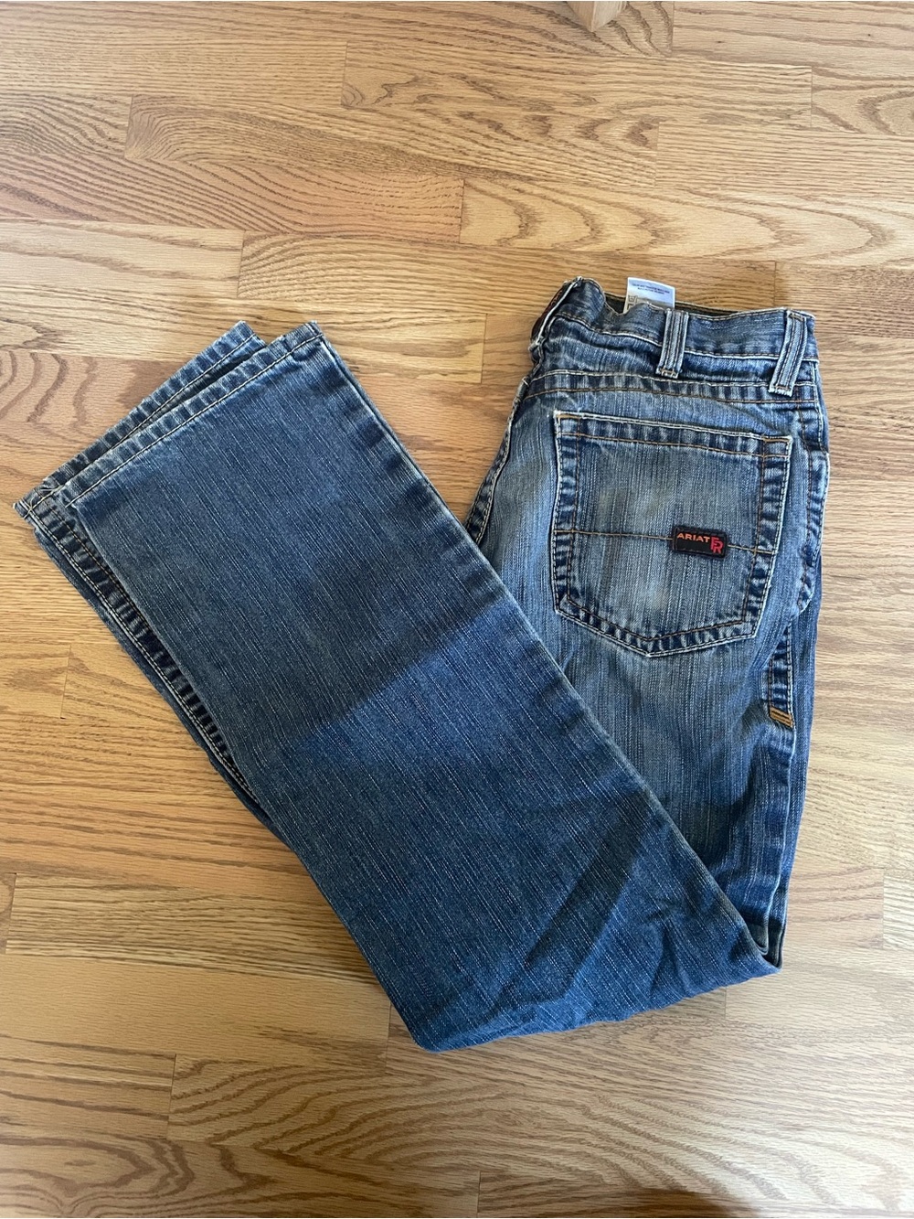 Ariat Work FR Men’s Bootcut Medium Wash Blue Denim Cotton Jeans 31x34